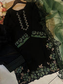 Midnight Bloom Embroidered Pakistani Suit Set