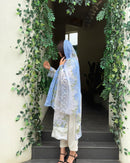 Hazzel 0309 Pure Cotton Printed And Embroidery Patches Pakistani Suits