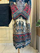 AL Zohaib 1287 A Blue Cotton Embrodairy Floral Pakistani Suits