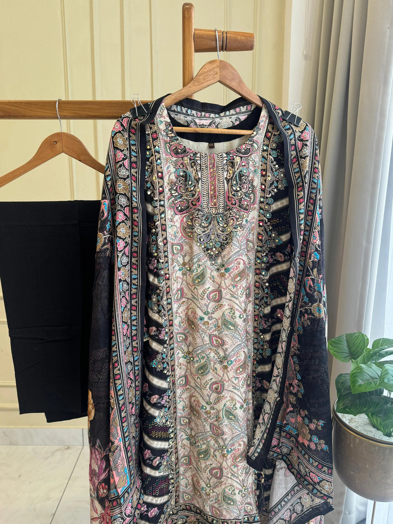 Shree Fab KT 122 J Pure Viscous Maslin Digital Print With Aari And Hand Work Suits