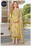 Mehbboob Tex 1747 Pure Viscose Maslin Digital Print Suit with Aari Handwork