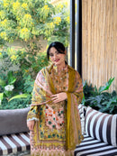 Olive Green Embroidered Pakistani Lawn Suit