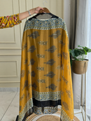 Black & Mustard Embroidered Pakistani Suit