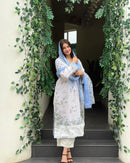 Hazzel 0309 Pure Cotton Printed And Embroidery Patches Pakistani Suits