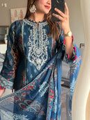 Midnight Blue Embroidered Pakistani Suit