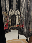 Luxury Black Muslin Printed & Embroidered Unstitched Salwar Suit