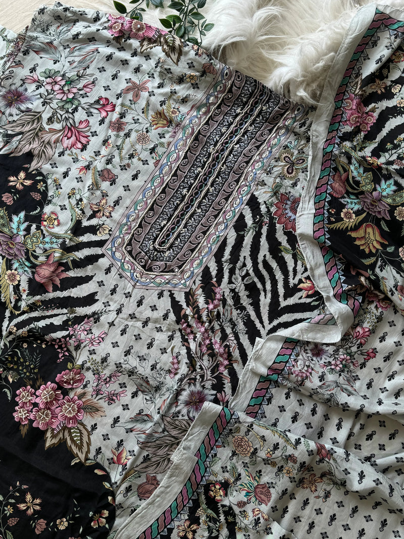 Shree Fabs KT 249 Pure Viscous Maslin Digital Print With Aari And Hand Work Readymade Pakistani Suits
