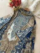 Noor Blue Embroidered Cotton Suit