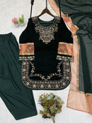 LG 2032 Luxury Velvet Embroidered Kurta Salwar 3-Piece Set