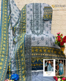 AL Zohaib AZ 1333 B Pure Cotton Print With Heavy Embrodairy Patches Work Pakistani Suits