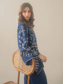 Aura Blue Printed Kurta Co-Ord Set