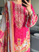 Floral Printed Embroidered Pakistani Casual Suit
