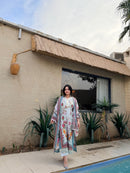 Embroidered Cotton Pakistani Suit with Floral Dupatta