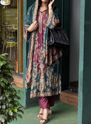 Premium Pure Viscose Maslin Digital Print Unstitched Pakistani Dress Material
