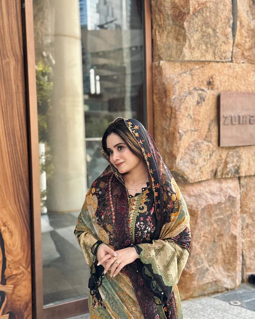 Harsha Azlam 1157 Famous Stylish Green Color Lawn Pakistani Suits
