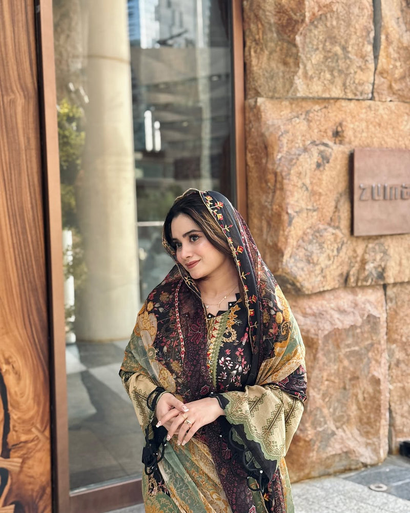 Al zohaib Az 1157 Pure Cotton Print Embroidery  Worked Pakistani Suits
