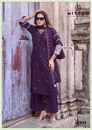 Mittoo Aaika Premium Viscose Embroidered Stitched Suit