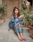 Vs Fashion 12083 C Pure Cambric Cotton Digital Print Cord Set