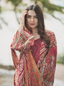 AZ 1282 Maroon Pure Cotton Print Pakistani Suits