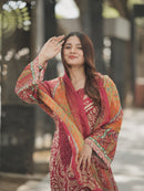 AZ 1282 Maroon Pure Cotton Print Pakistani Suits