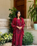 Festive Wear Maroon Cotton Suit with Handwork Suits
