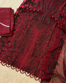 Festive Wear Maroon Cotton Suit with Handwork Suits