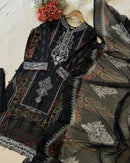 Festive Wear Black Cotton Embroidered Readymade Pakistani Suit