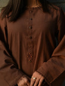 Elegant Brown Rayon Farshi Salwar