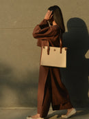 Elegant Brown Rayon Farshi Salwar