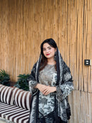 Classic Black N White Floral Pakistani Suit
