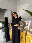 Elegant Black Pure Rayon Long Dress for Women