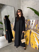 Elegant Black Pure Rayon Long Dress for Women