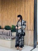 Classic Black N White Floral Pakistani Suit