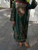 Premium Green Muslin Gold Embroidery Suits