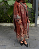 Maroon Handwork Pure Viscose Muslin Digital Print Pakistani Suits