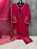 Mannat Code 004 Viscose Stylish Dark Pink Ready Made Wear Pakistani Suits