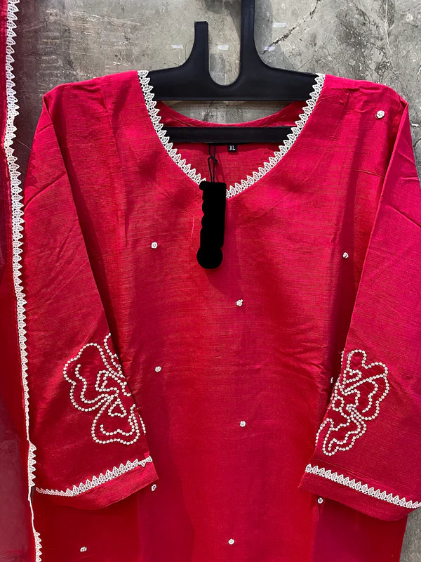 Mannat Code 004 Viscose Stylish Dark Pink Ready Made Wear Pakistani Suits