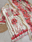 Floral Printed Pakistani Cotton Readymade Suit