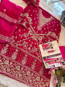 Ziaaz Designs 672 Pure 9000 Velvet Embroidery Worked Paskistani Suits