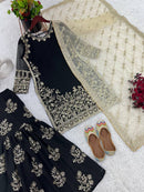 Designer Party Wear Look Top-plazzo And Dupatta With Heavy Embroidery Work Pakistani Suit