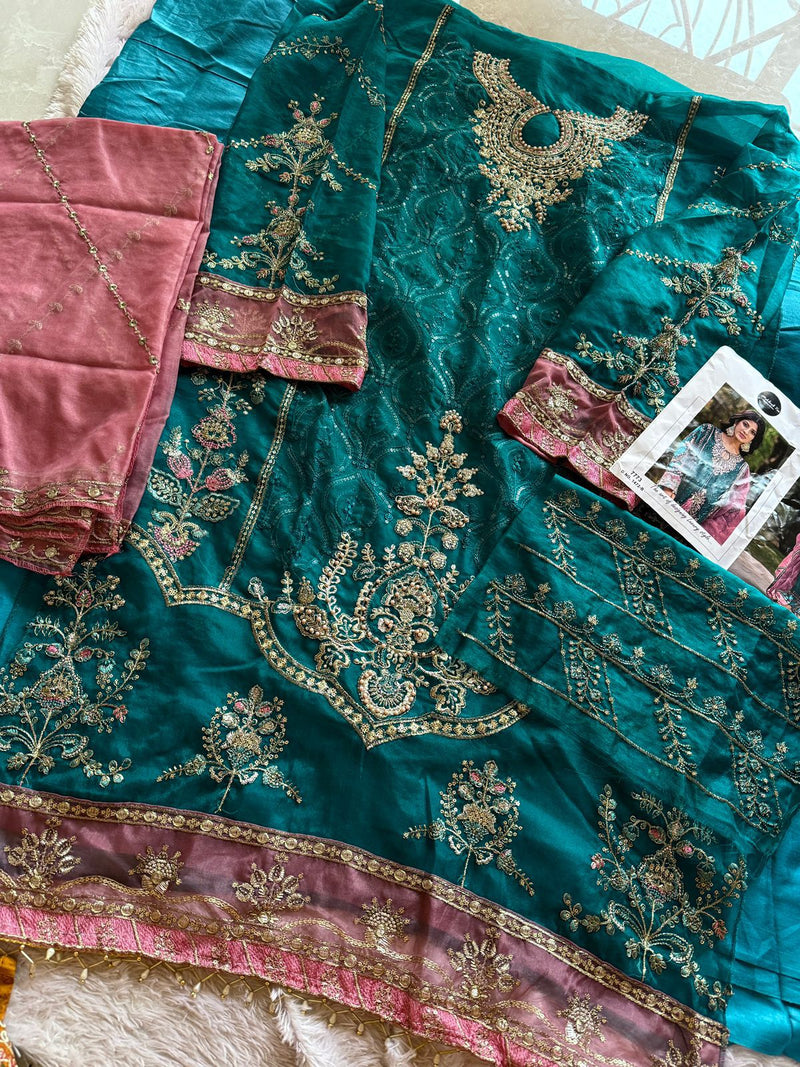 Mehboob Tex 1472 B Organza With Embroidery Worked Pakistani Suits