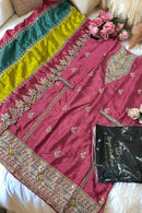 Ziaaz Designs 458 B Chinon Semi Stitched Emboriderd Worked Pakistani Suits