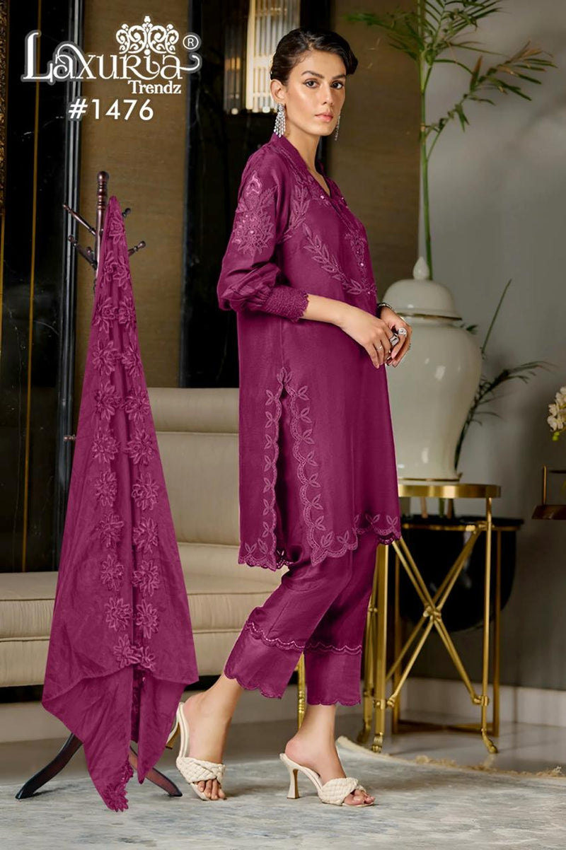 Laxuria 1476 Soft Viscolic Gorgeous Heavy Embroidery Pakistani Pret Kurti