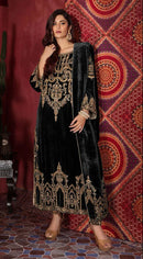Fepic Rosemeen V 17037 C Velvet Embroidered Worked Pakistani Suits
