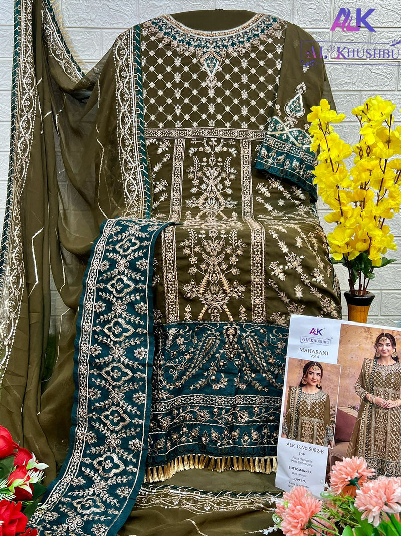 Al Khushbu Maharani 5082 B Georgette With Heavy Embroidered Worked Pakistani Suits