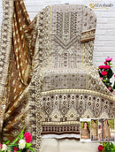 Al Zohaib Az 1106 Pure Cotton Print With Embrodairy Self Work Pakistani Suit