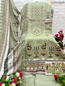 Al Zohaib Az 1108 Pure Cotton Print With Embrodairy Self Work Pakistani Suit