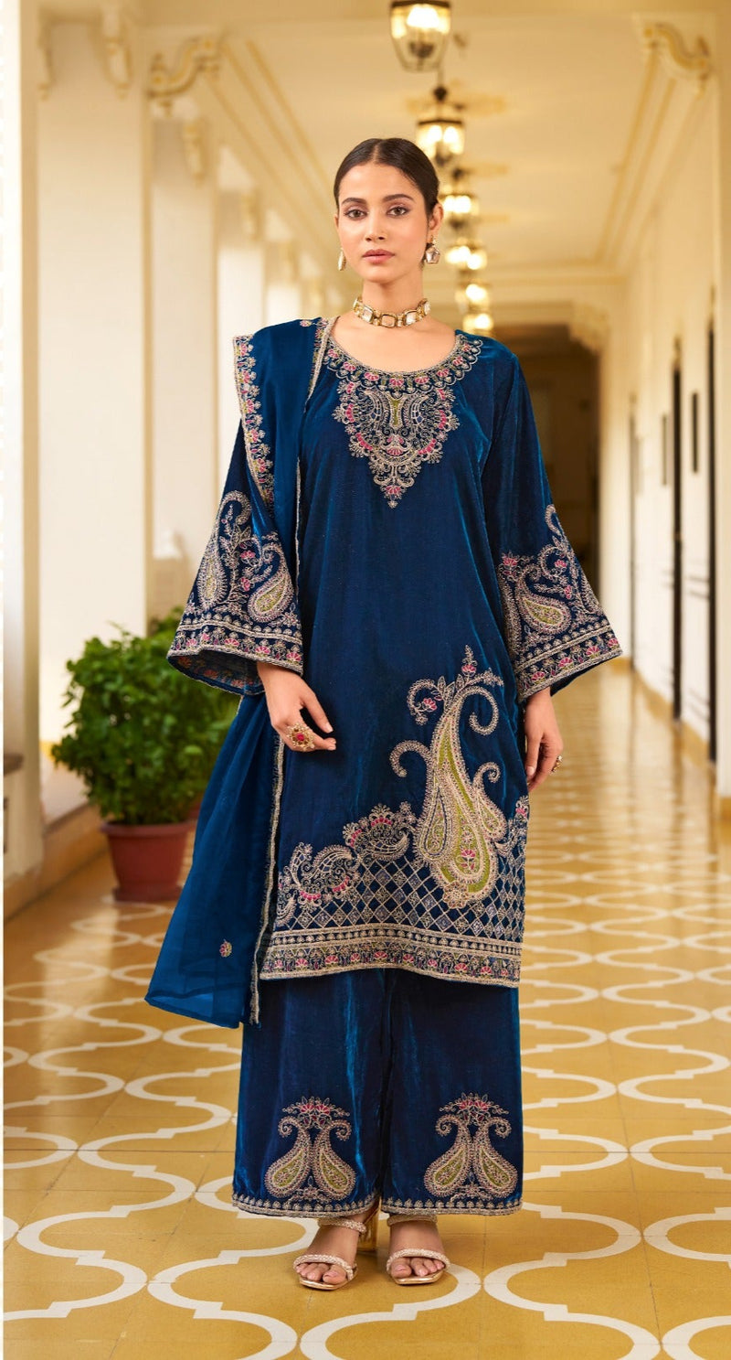 Shree Fabs K 5298 A 9000 Velvet Heavy Embroidery Worked Pakistani Suits