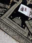 Ziaaz Designs code 660 Velvet Semi stitched outfit with beautiful embroidery worked pakistani suits