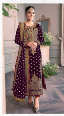 Fepic Rosemeen V 17033 B Velvet Embroidered Worked Pakistni Suits